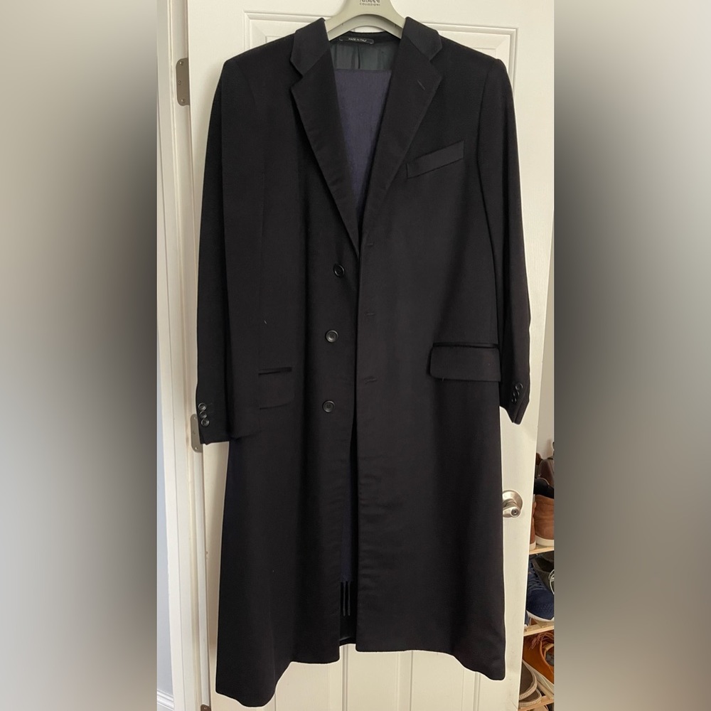 Mens cashmere Armani full length coat